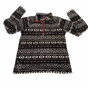 EDDIE BAUER Aztec Print Quarter Zip Fleece Size L